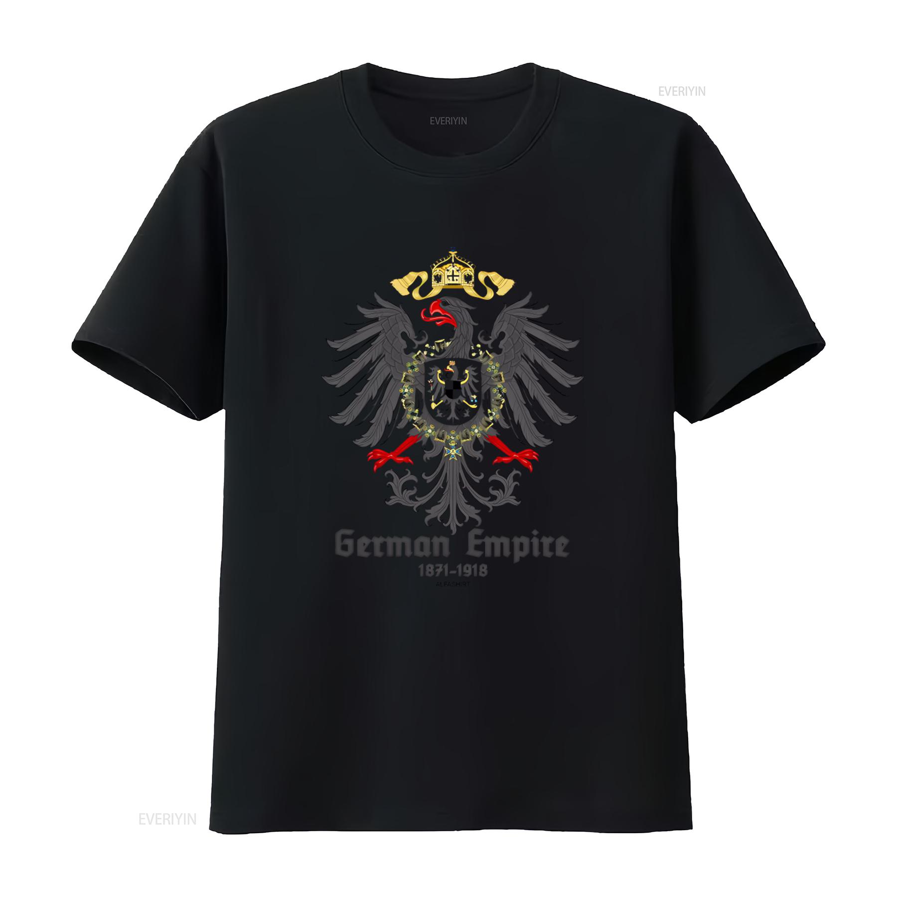 

German Empire 1871 1918 T Shirt with Eagle Emblem Design Germany Emperor Reich Wilhelm Prussia Style vintage Washed Breathable 4XL