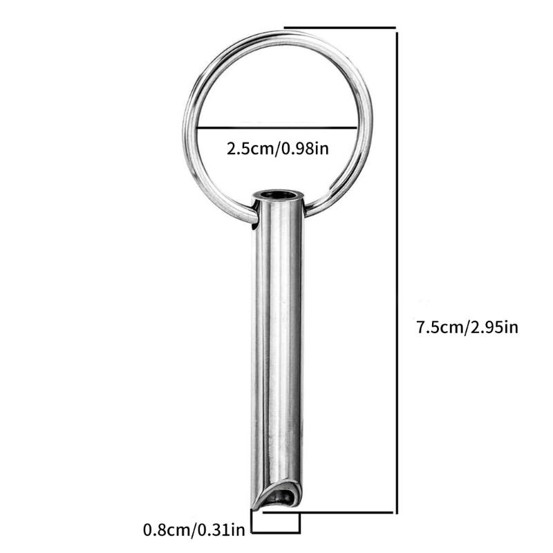 Stainless Steel Meditation Pendant Keychain Charm Practical Breathing Whistle Keyring for Stress Relief and Relaxation