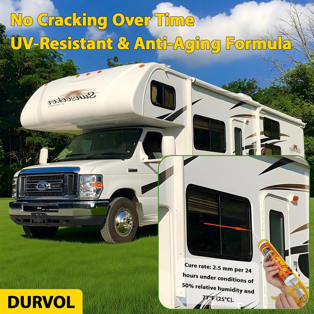 RV Trailer Camper Flex Flexible Sealant 10.5 Oz., Clear