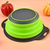 HOT Silicone Round Folding Vegetable Fruits Washing Drain Basket Colander Strainer Collapsible Drainer Kitchen Tool