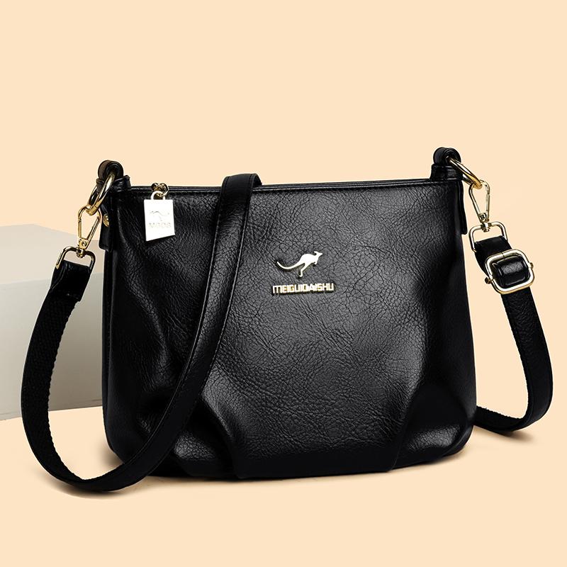 Borsa a Spalla Vintage da Donna in PU Grande Capacità Borsa a Tracolla Piccola Quadrata