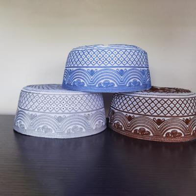 Men Cap Ethnic Vintage Flat Top Round Embroidery Decorative Breathable Turkish Jewish Holiday Wear Cap Headwear