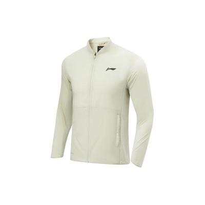 Li Ning Running Series Solid Color Zip-Up Stand Collar Sports Jacket Men Jackets Silver-Gray AFMU001-2