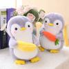 25Cm Kawaii Standing Penguin Doll Plush Toy Stuffed Female Male Holding Food Cartoon Animal Plushie Birthday Gift