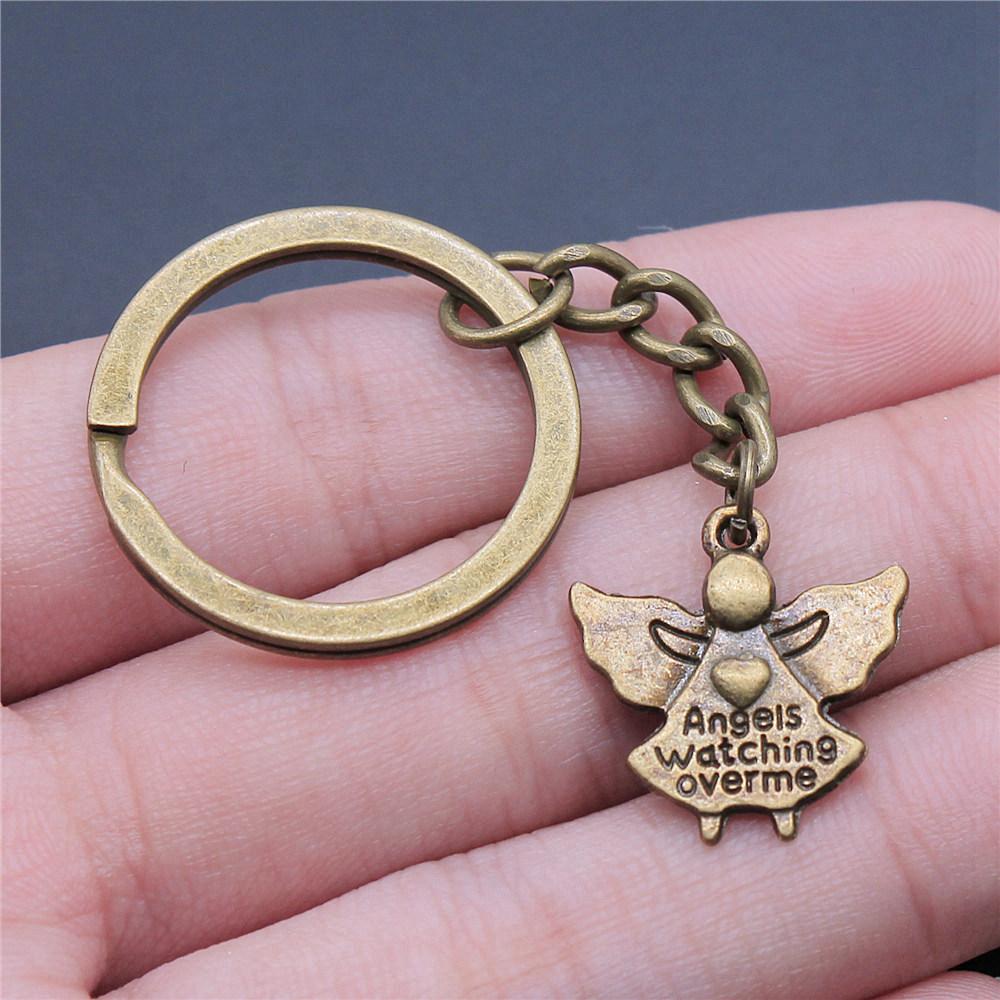 Angel Wings Feathers Heavenly Keychain for Girls Hot Sale Streetwear Bridesmaid Gift Retro Phone Charm