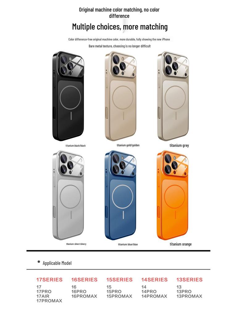 Instant iPhone 16/15 Pro Max Magnetic Corning Glass Case, 17-Window Compatible.