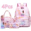 Set 4 buc/set Rucsac cu Imprimeu Vânătorii de Demoni, Geantă de Mână, Toc de Creioane, Sticlă de Apă 750ml pentru Adolescent Băiat Fată Rucsac Școlar Impermeabil cu Capacitate Mare