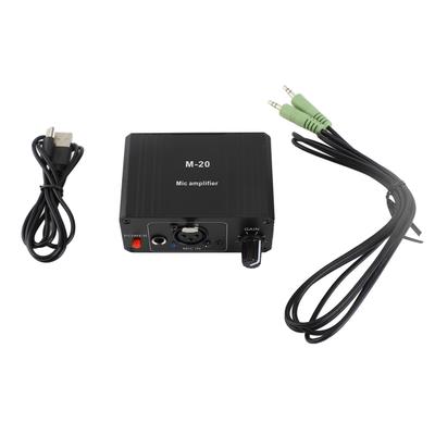 Microphone Preamp High Gain 48V Phantom Power XLR Output Mic Preamplifier for Dynamic and Condenser