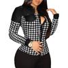 Womens Loose V-Neck Button-Up PU Leather Shirt With Front Pocket Casual Office Wear