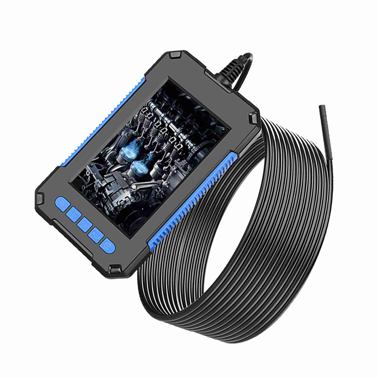 

P40 Portable Handheld Industrial Endoscope Borescope Inspection Camera IP67 Waterproof 5.5mm Lens Built in 6pcs 2m Rigid Cable синий