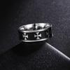 Classic Stainless Steel Couple Rings Black Four Leaf Clover Simple Finger Ring Women Men Ring Engagement Wedding Jewelry