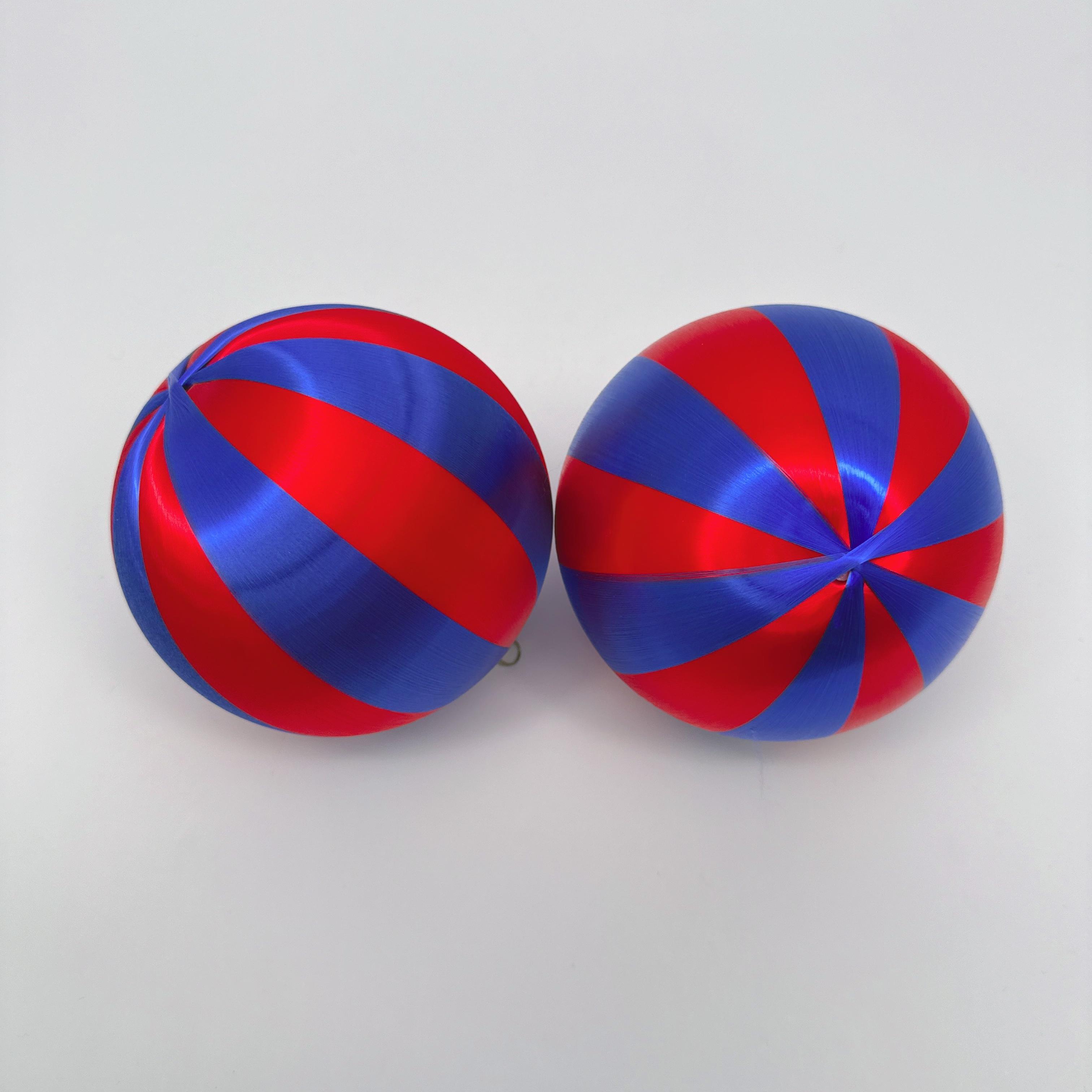 

Customized Embroidered Festival Plastic Christmas Balls Tree Decorations Striped Pendants Party Ornaments Hanging 9.6cm 24pcs