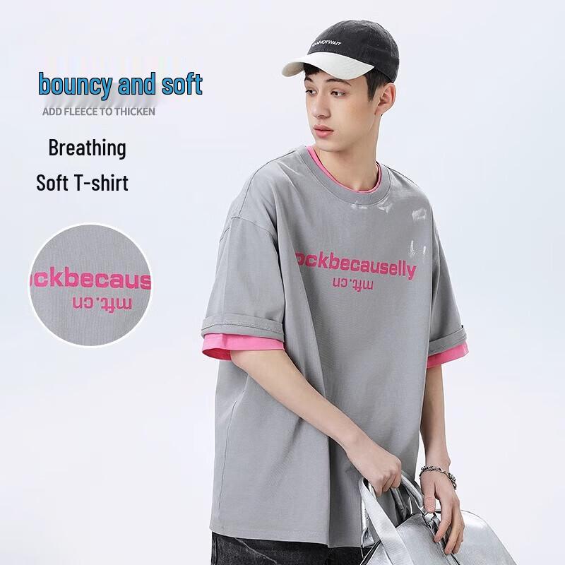 Boys Big Kids Summer Short Sleeve T-Shirt 180 серый