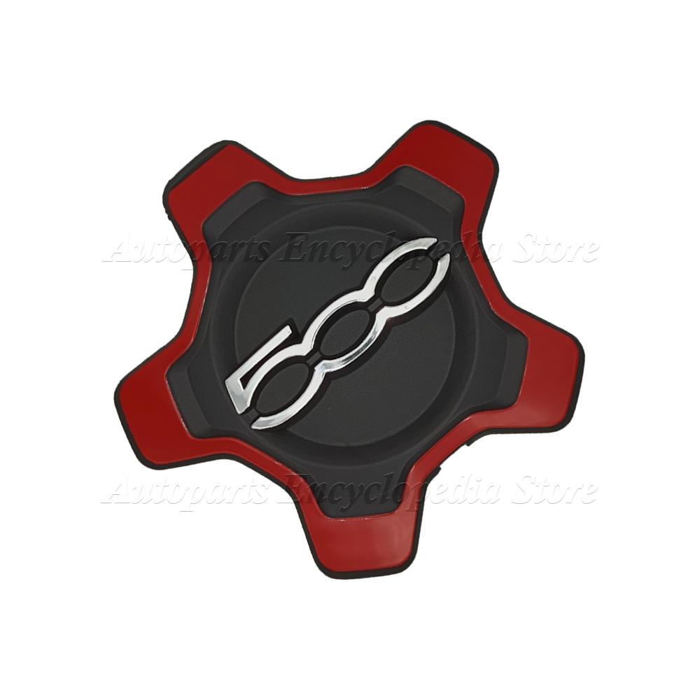 1 Stück Radnabendeckel Set Staubschutz Radnabe Für Fiat 500x 735626312 Silber/Schwarz/Rot Nabendeckel 735626311