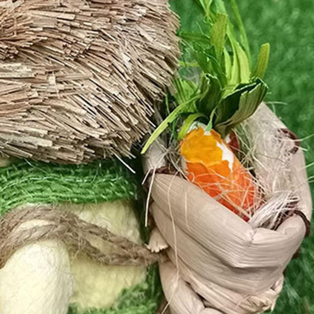 2pcs Easter Straw Bunny Figurines Farmhouse Decorations Handcrafted Straw Rabbits Sculptures For Festival Table Display