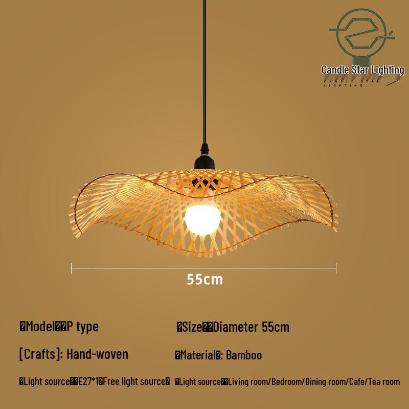 Zen Style Bamboo Rattan Pendant Light for Tea Rooms and Restaurants