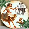 Vintage Metal Wall Art Dog Dancing Decor Aluminum Sign Home Decor