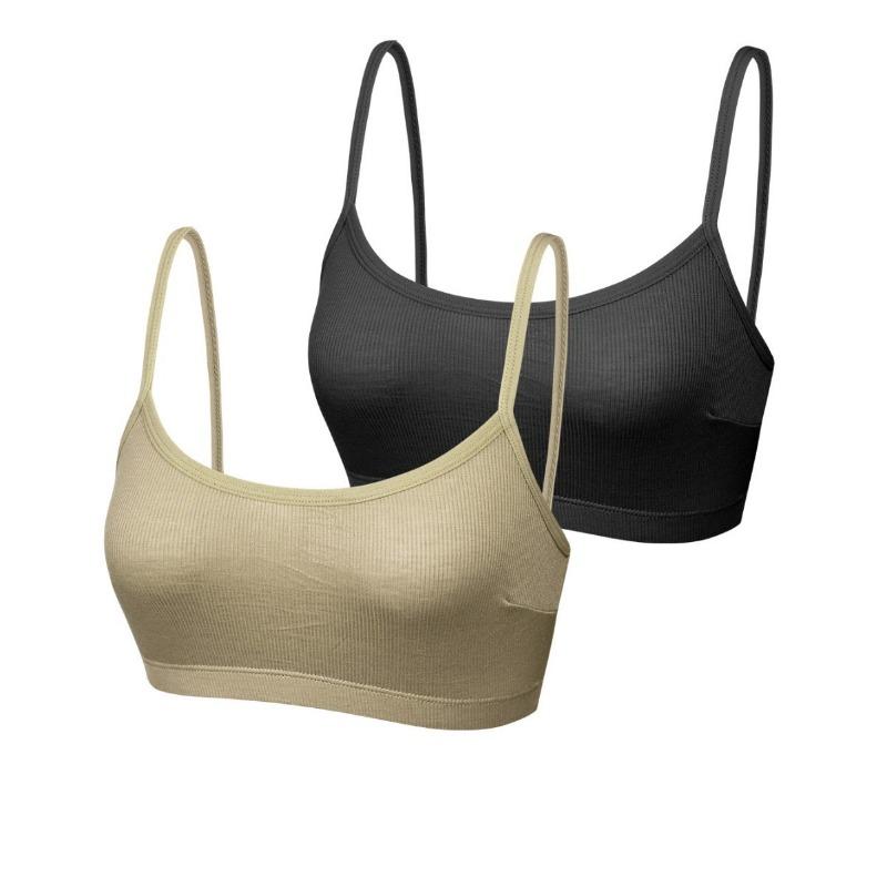 Women Sexy Simple Comfortable Solid Color Wireless No Buckle Camisole Bra