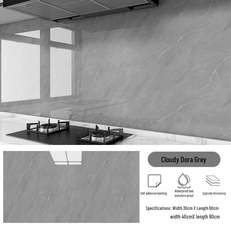 Imitation Marble Waterproof Self-Adhesive Wall Sticker for Kitchen and Bathroom Renovation