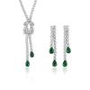 Cross-border Trendy Zircon Earrings & Colorful Floral Necklace Set