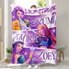 K-Pop Demon Hunters Plush Throw Blanket Custom Name All Season Gift for Girls Boys Soft Novelty Warm Blanket