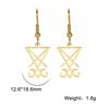  Sigil of Lucifer Drop Earrings for Women Stainless Steel Occult Demon Seal Satan Earrings Vintage Solomon Amulet Jewelry