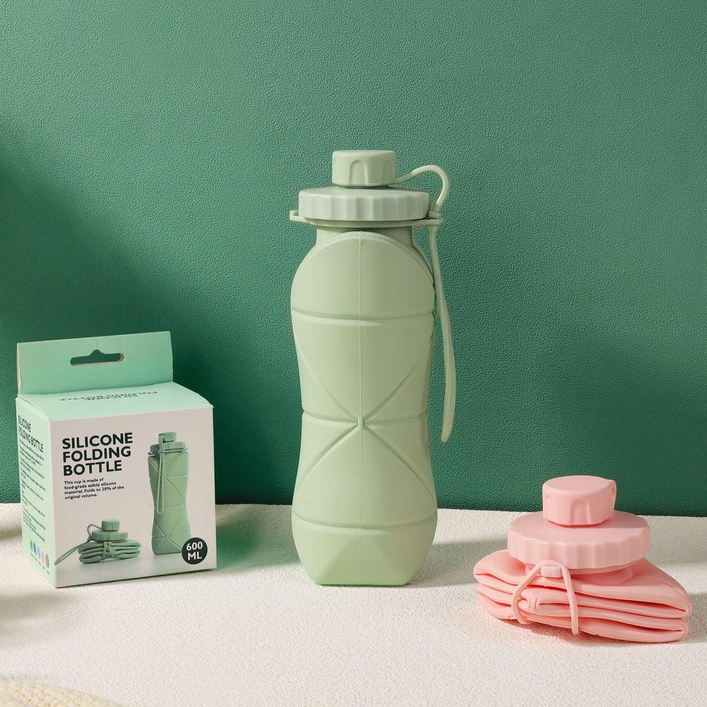 Durable, Foldable Silicone Sports Water Bottle - Portable, Drop-proof Large Capacity