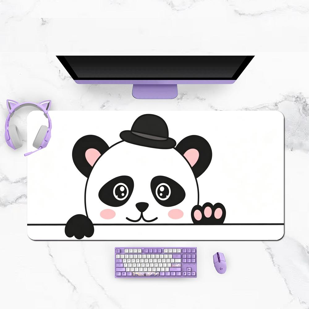 Simple Hand Drawn Panda Large Size Playmat Cute Cartoon Mousepad For Games Laptop Desk
