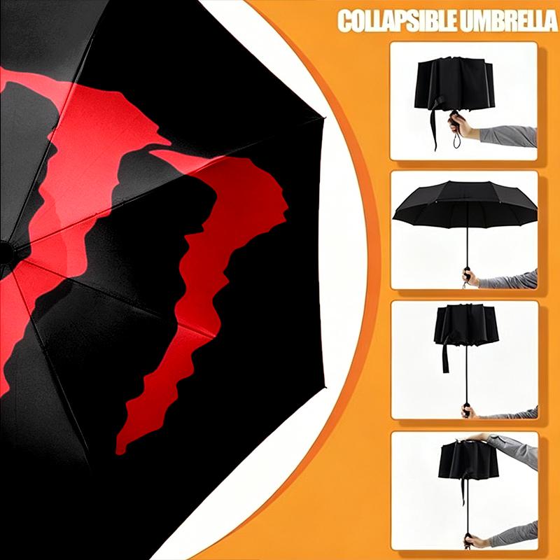 1pc Sturdy 8-Bone Auto Umbrella, Monster Umbrella, Digital Printed, Foldable Umbrella for On-the-Go Outdoor Use