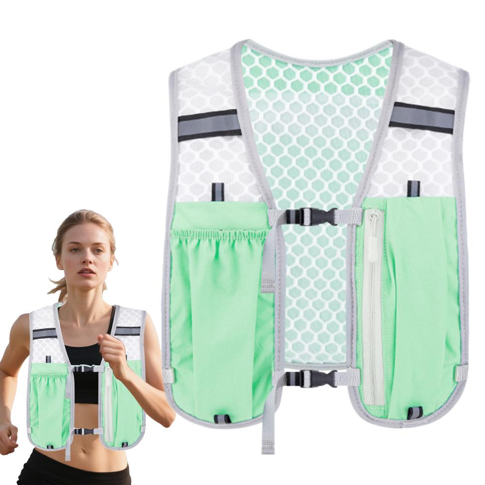 

Running Hydrating Vest Backpack UltralightHydration Jogging Vest Men Breathable Marathon Chest Pack With Phone Storage Pocket зелений
