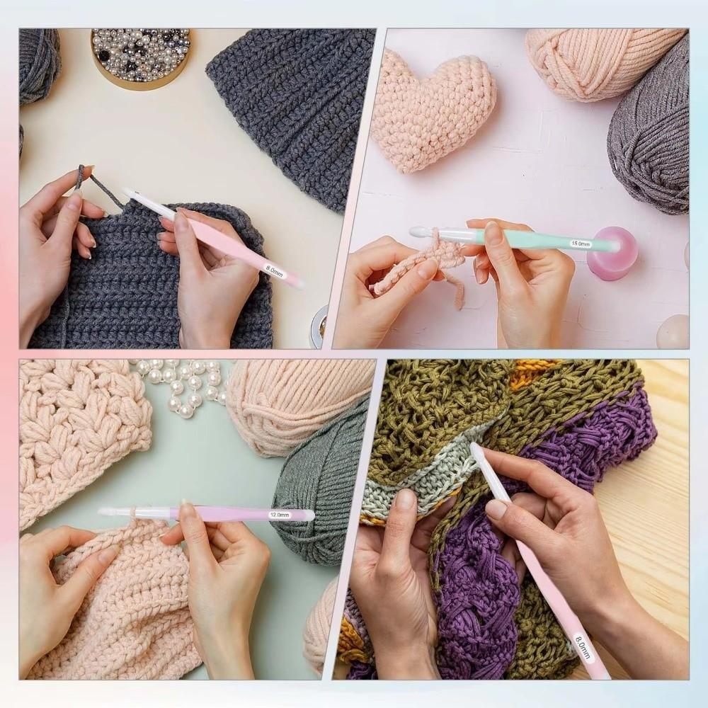 4/5PCS Floral Resin Grips Crochet Hook 2.0-6.0mm Knitting Tools Knitting Needle Non-Slip Yarn Knitting DIY Weaving Tools