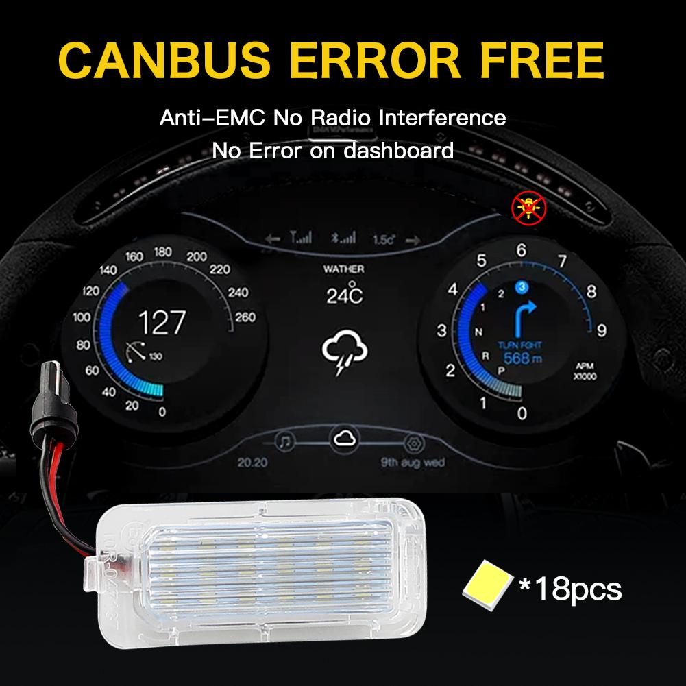 2pcs OEM Canbus LED Number License Plate Light Lamp For Ford Focus 5d 2009-up Mondeo 2008-up Fiseta 2009-up 6000k White 12V