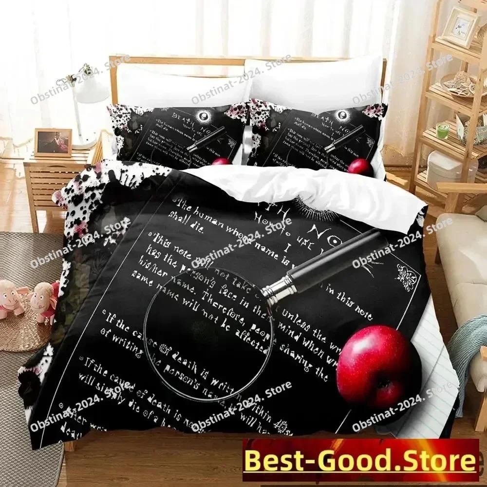 Top Death Anime Note Bettwäsche-Set Bettbezug Voll Queen King Size Kissenbezug Bett Gedrucktes Bett-Set Aldult Kinder Schlafzimmer Einzel Doppel