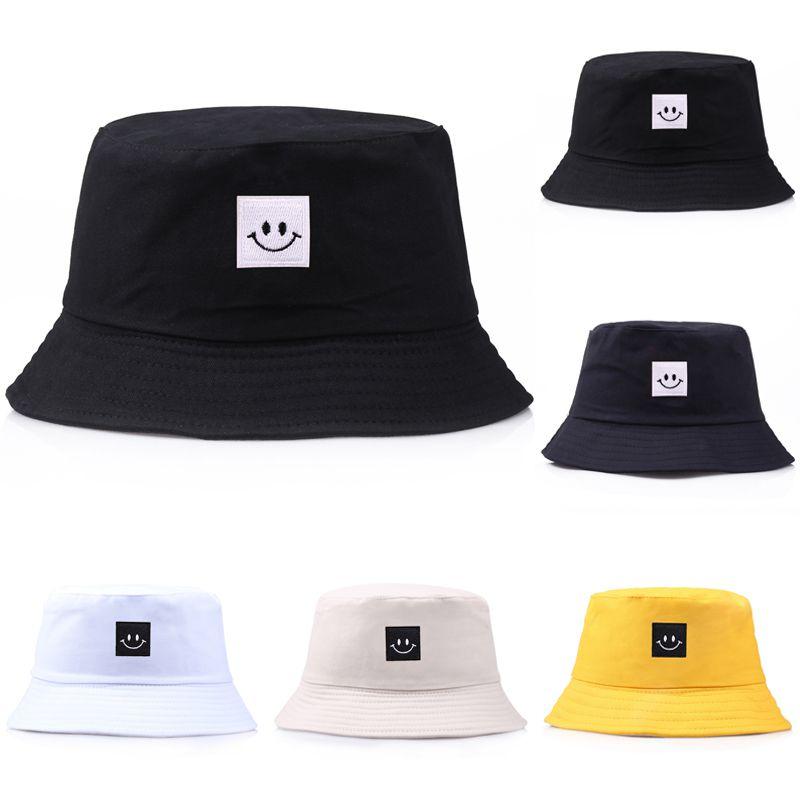 Smiley Face Patch Folding Fisherman Bucket Hat For Unisex Men And Women Outdoor Fun