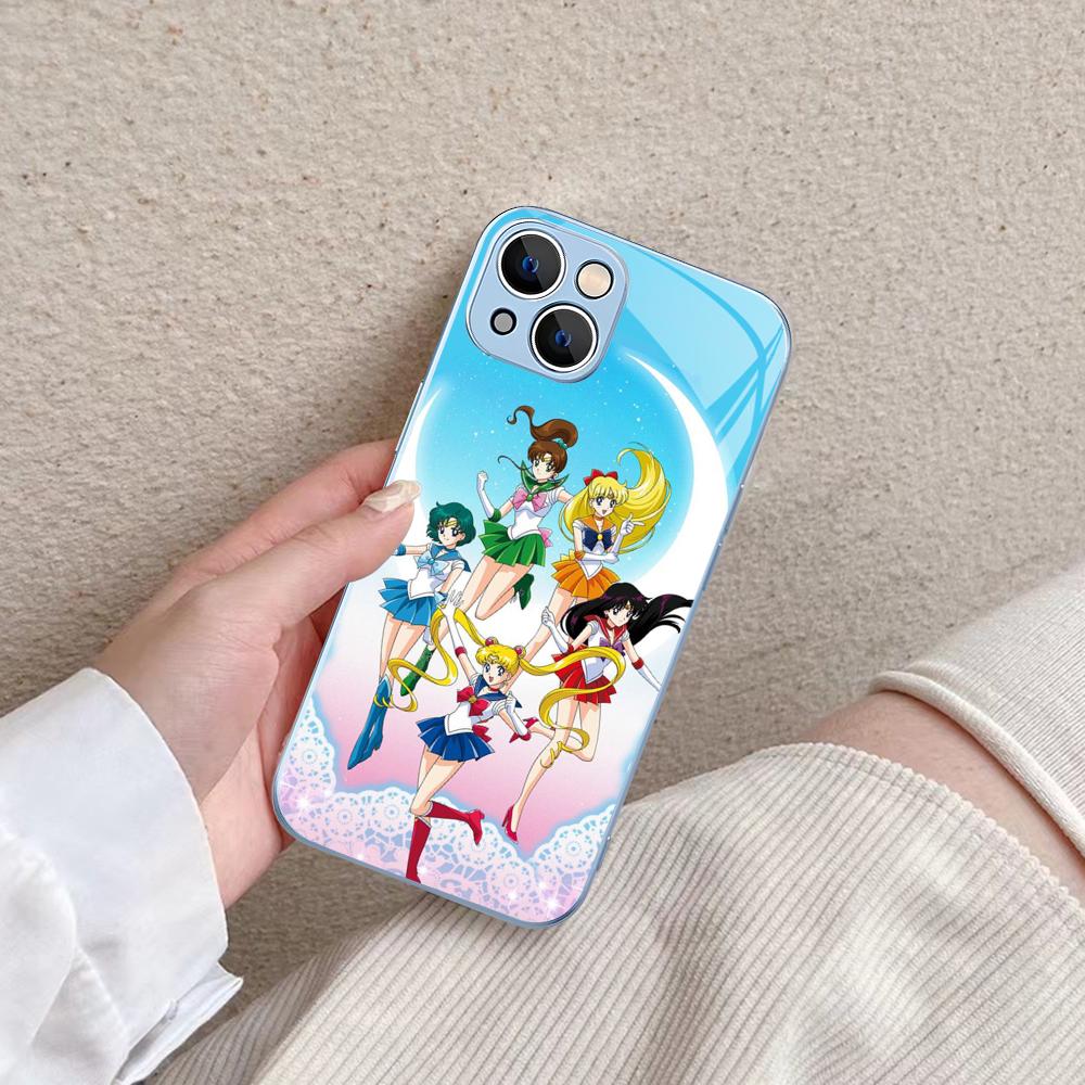 

Милый Коврик для мыши Сейлор Мун Закаленное Стекло Для iphone 14 13 12 11 Pro Mini XS MAX 14Plus X XS XR Чехлы iphone 11 pro