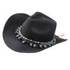 Chrome Crane CB365 Western Straw Cowboy Outdoor Hat for Men and Women (Black) Hat, Style, Stylish,