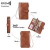 New Anti-theft Brush Women's Wallet Multi-function Three-fold Long Wallet Retro Zipper Wallet