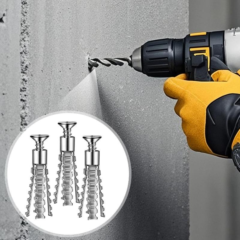 Carbon Steel Wall Anchor With Screws Heavy Duty Self Tapping Screw Drilling Plug Expansion Bolts Drywall Drilling Plug Fasteners