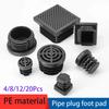 Square/Round Plastic Plug Black Stainless Steel Pipe Head Furniture Table and Chair Foot Pad 19*19mm-80*80mm/19mm-50mm