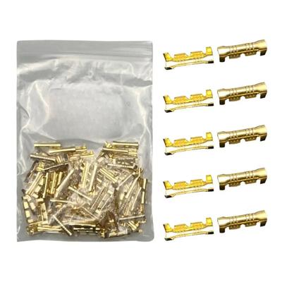 50/100/200pcs Gold Color Teeth Fascia Terminal Terminal Line Cold Terminal Connectors Cold Inserts Wiring Tab