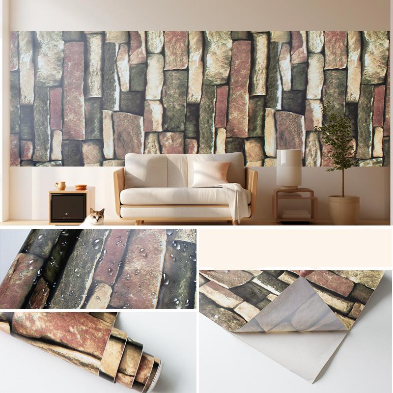 

Ретро водонепроницаемые влагостойкие обои утолщенные самоклеящиеся обои для ремонта стен 45cm*9m