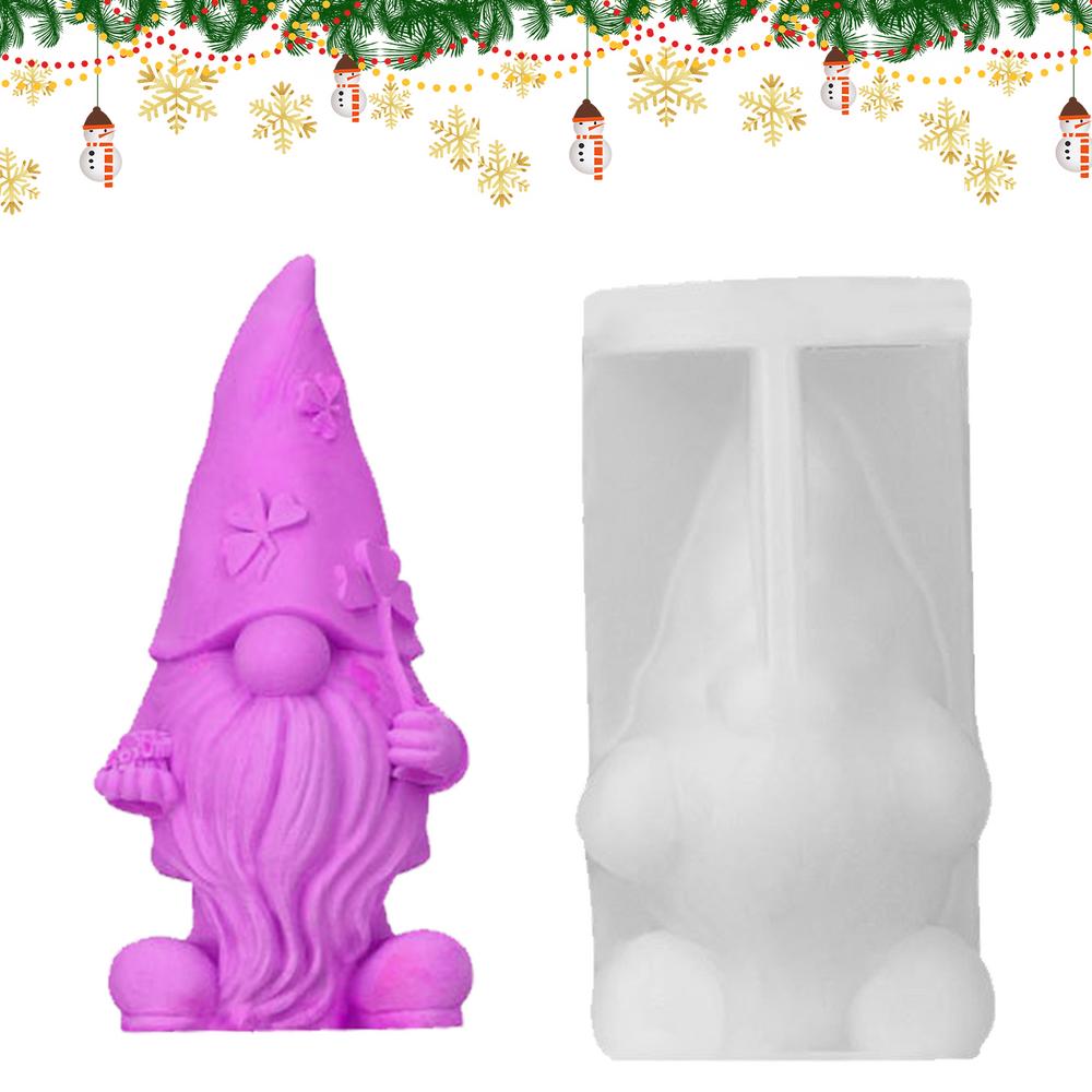 Gnome Molds Silicone Gnome Shaped Christmas Decor Candle Mold Flexible Home Decoration Mold Gnome Sculpture Mold For Easter