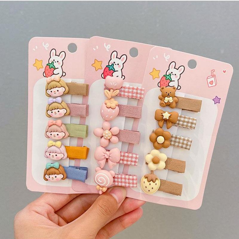 5pcs/set Baby Hairpin Cute Cartoon Animal Hair Clip for Kid Girl Fashion Bang Side Clip for Children Hair Accessories