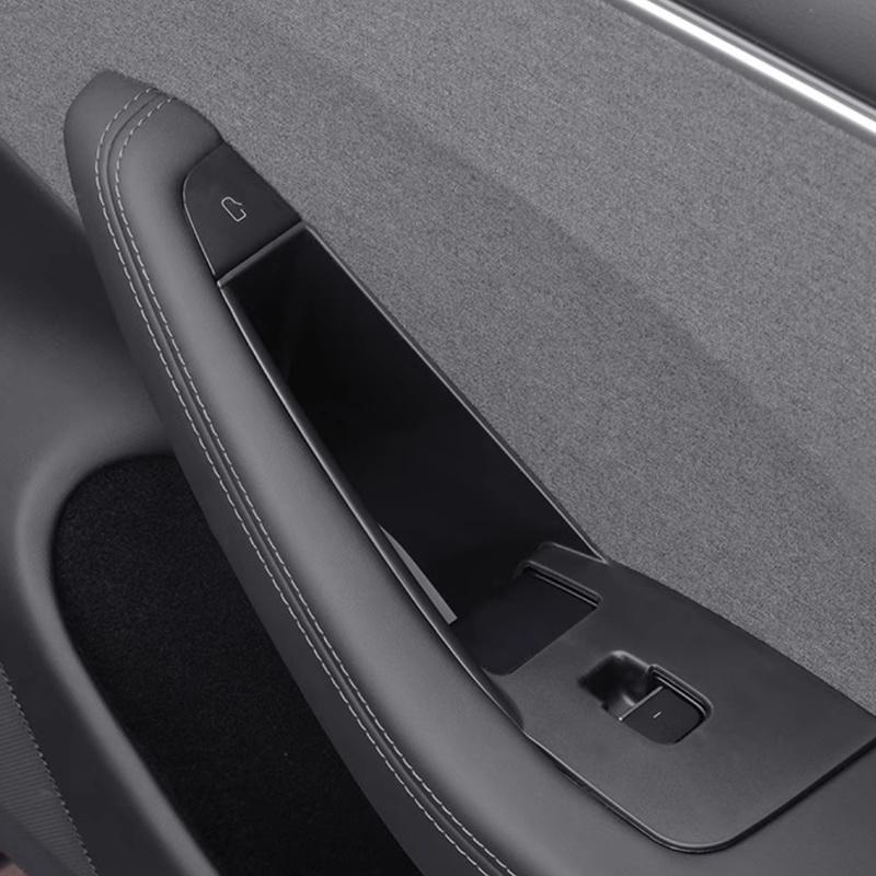 2PCS Door Side Storage Box Car Interior Accessories for Tesla Model3 Y Handle Pocket Armrest Passenger Storage Tray Container