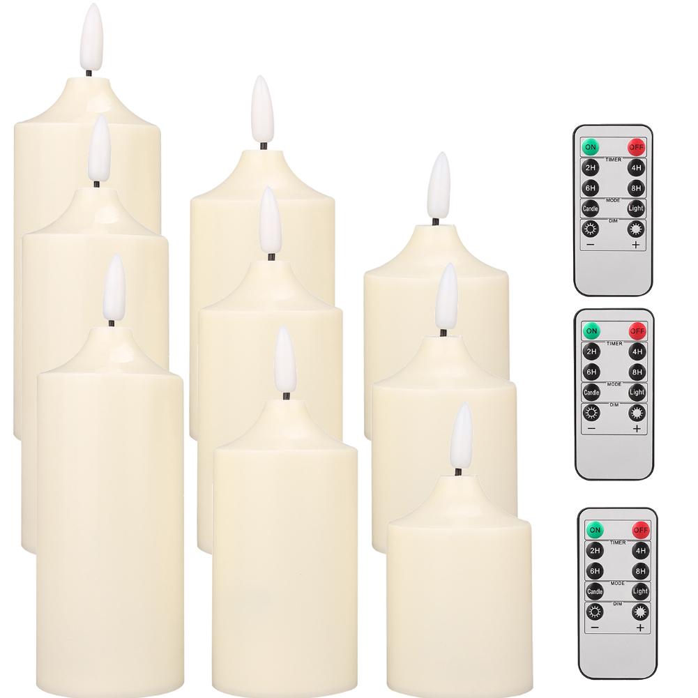 3PCS-12PCS Flameless LED Candles Flickering Light Battery Operated With Timer Remote for Christmas Wedding Decor Birthday Party