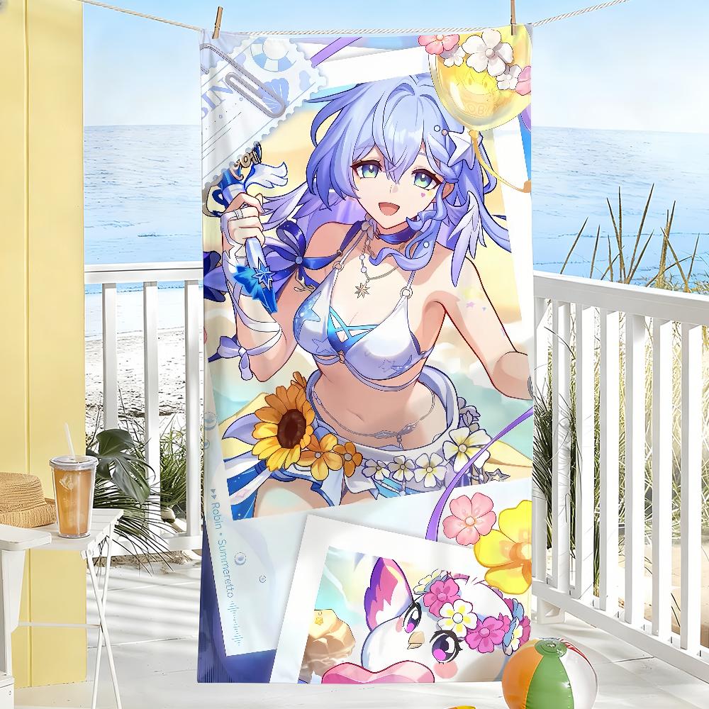 Honkai Star Rail Robin Towel Soft Pool Gift For Travel Gym Shower Camping Quick Dry Sports Large Beach Towels