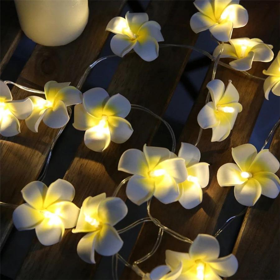 Christmas Decorations 6M 40LEDs Simulation Egg Flower String Lights Battery Powered Creative Garland Party Wedding Fairy Lights