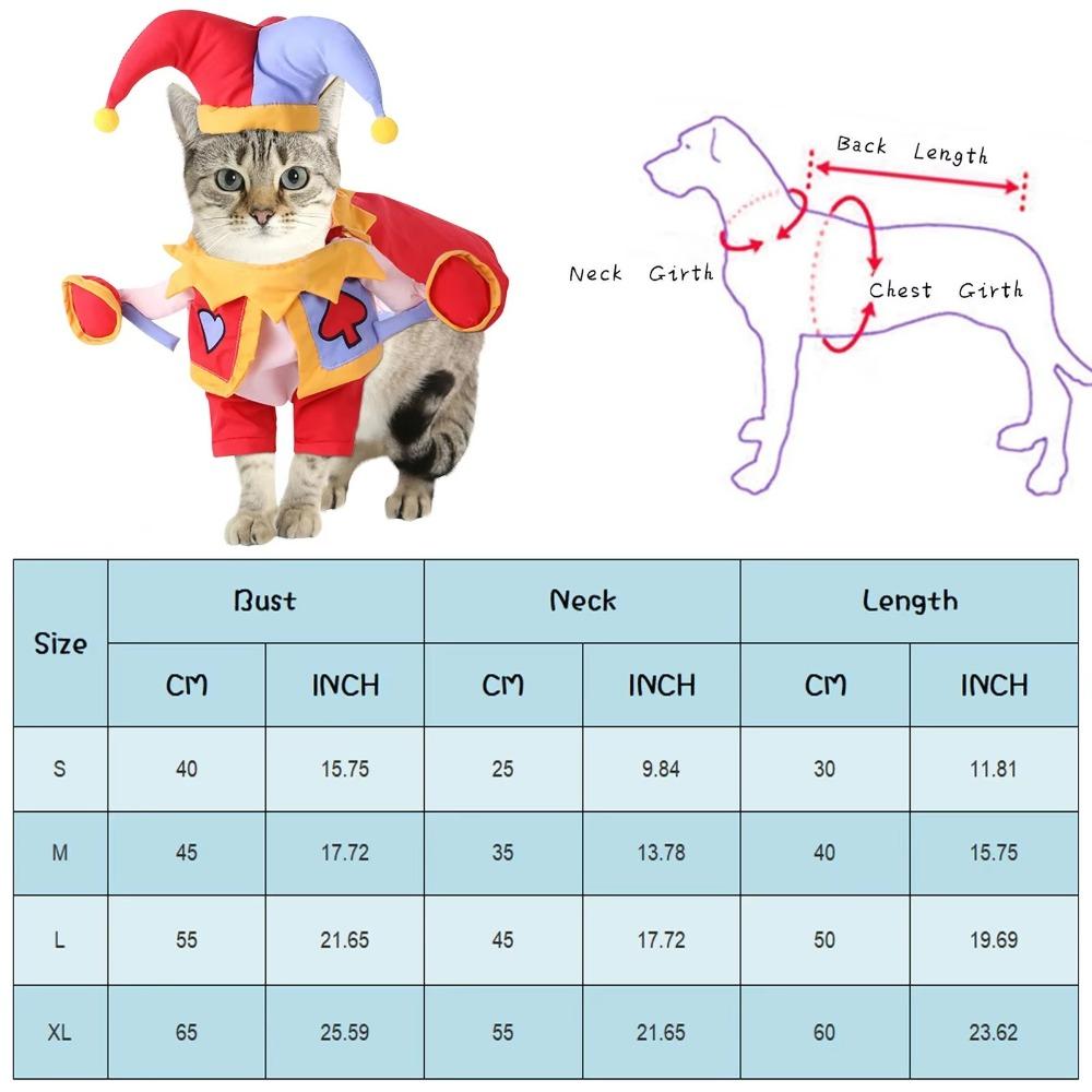 Clown Pet Halloween Cosplay Christmas Funny Outfits Clothes New Dress Hoodie for Puppy Dogs