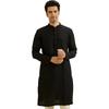 Manyavar Men's Spandex Self Design Kurta (Black,XL)