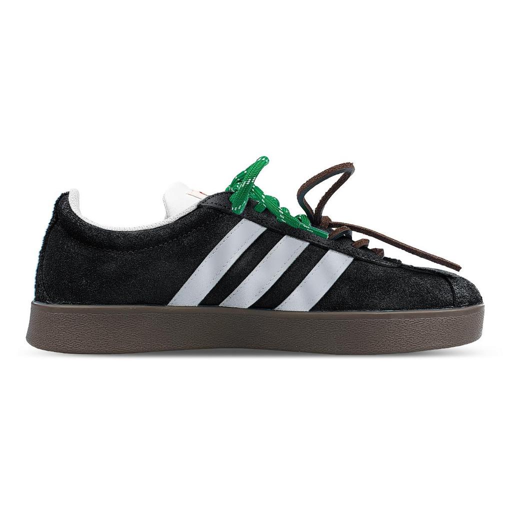 adidas Neo Vl Court Slip Resistant Abrasion Resistant Low Top Skateboard Shoes Unisex Black Silver HQ1802(Team116-ad)